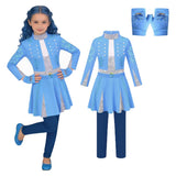 Déguisement Evie Descendants: Wicked Wonderland(2026) Film Robe Bleue Adulte & Enfant Ver.2