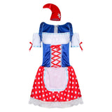 Déguisement Femme Bavaroise Robe Costume Bleu pour Oktoberfest