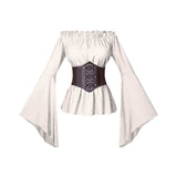 Déguisement Femme Chemise Tunique à Manches Longues de La Renaissance Médiévale