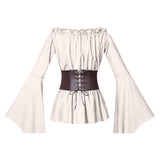 Déguisement Femme Chemise Tunique à Manches Longues de La Renaissance Médiévale