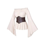 Déguisement Femme Chemise Tunique à Manches Longues de La Renaissance Médiévale