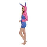 Déguisement Femme Combinaison Bleue Cyber Bunny Costume pour Halloween