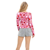 Déguisement Femme Haut Sexy Imprimé Cœur Pour La Saint-Valentin Costume