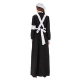 Déguisement Femme Infirmière Robe Noire Costume Victorien pour Halloween
