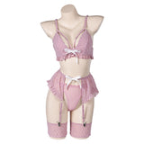 Déguisement Femme Maillot de Bain Bikinis Costume Rose