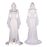 Déguisement Femme Palais Robe Médiévale Blanche Costume Rétro pour Halloween