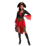 Déguisement Femme Pirate Tenue Rouge Costume d'Halloween