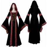 Déguisement Femme Robe à Capuche Costume de Renaissance Rétro Médiéval