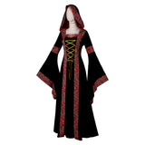 Déguisement Femme Robe à Capuche Costume de Renaissance Rétro Médiéval