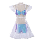 Déguisement Femme Robe d'Astronaute Extraterrestre Bleue Costume pour Halloween