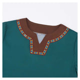 Déguisement Femme Robe Viking Rurale Médiévale Vert Paon Foncé Costume