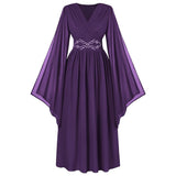 Déguisement Femme Robe Violette Vintage Style Renaissance pour Carnaval