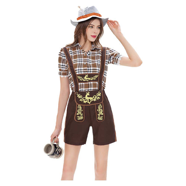 Costume Bavarois Femme Dirndl 3 Pièces - Robe Traditionnelle Oktoberfest | Taille S à 2XL, Polyester