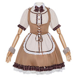Déguisement Femme Shiba Maid Robe Marron Mignonne pour Halloween Carnaval