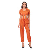 Déguisement Femme Uniforme Orange de Prison Costume d'Halloween