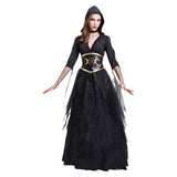 Déguisement Femme Vampire Robe Noire Costume d'Halloween