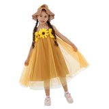 Déguisement Fille Épouvantail Robe Jaune Costume d'Halloween