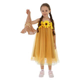 Déguisement Fille Épouvantail Robe Jaune Costume d'Halloween