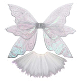 Déguisement Fille Ailes d'Elfe+Jupe Blanche Costume pour Halloween Carnaval