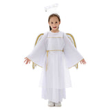 Déguisement Fille Angel Robe+Bandeau Lumineux Costume Pour Carnaval