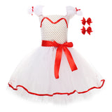 Déguisement Fille Annabelle Tutu Robe Blanche Costume d'Halloween