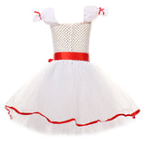 Déguisement Fille Annabelle Tutu Robe Blanche Costume d'Halloween