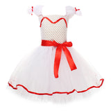 Déguisement Fille Annabelle Tutu Robe Blanche Costume d'Halloween