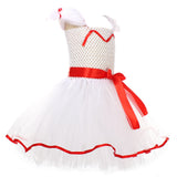 Déguisement Fille Annabelle Tutu Robe Blanche Costume d'Halloween