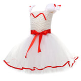 Déguisement Fille Annabelle Tutu Robe Blanche Costume d'Halloween