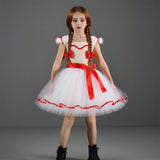 Déguisement Fille Annabelle Tutu Robe Blanche Costume d'Halloween