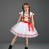 Déguisement Fille Annabelle Tutu Robe Blanche Costume d'Halloween