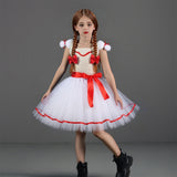 Déguisement Fille Annabelle Tutu Robe Blanche Costume d'Halloween