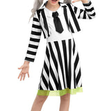 Déguisement Fille Beetlejuice Robe+Veste Costume pour Halloween Carnaval
