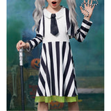 Déguisement Fille Beetlejuice Robe+Veste Costume pour Halloween Carnaval