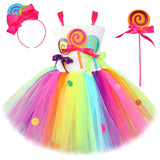 Déguisement Fille Bonbon Colorée Tutu Robe Costume d'Halloween