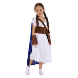 Déguisement Fille Déesse de La Lune Robe Blanche Costume d'Halloween