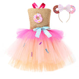 Déguisement Fille Donut Tutu Robe Rose Costume d'Halloween