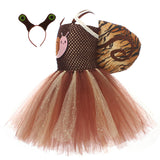 Déguisement Fille Escargot Tutu Robe Costume Marron pour Halloween Carnaval