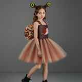 Déguisement Fille Escargot Tutu Robe Costume Marron pour Halloween Carnaval