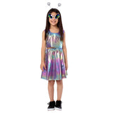 Déguisement Fille Extraterrestre Haut+Jupe+Serre-tête+Lunettes Tenue Costume d'Halloween