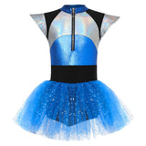 Déguisement Fille Extraterrestre Robe de Ballet Bleu Costume d'Halloween