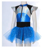 Déguisement Fille Extraterrestre Robe de Ballet Bleu Costume d'Halloween