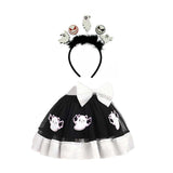 Déguisement Fille Fantôme Tutu Jupe Noire+Serre-tête Costume d'Halloween