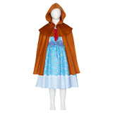 Déguisement Fille Stranger Things Holly Wheeler Robe Bleu avec Cape Costume pour Carnaval