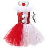 Déguisement Fille Horror Joker Tutu Robe Costume d'Halloween