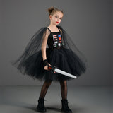 Déguisement Fille Jedi Tutu Robe Noire Costume d'Halloween