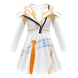 Déguisement Fille KPop Demon Hunters Huntrix Mira Robe Blanche Costume d'Halloween