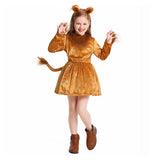 Déguisement Fille Lion Robe Brune Costume pour Halloween Carnaval