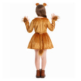 Déguisement Fille Lion Robe Brune Costume pour Halloween Carnaval
