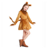 Déguisement Fille Lion Robe Brune Costume pour Halloween Carnaval